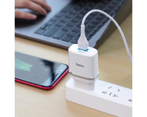 СЗУ Hoco C12Q Smart QC3.0 (1USB/3A) + MicroUSB (00000035259_1)