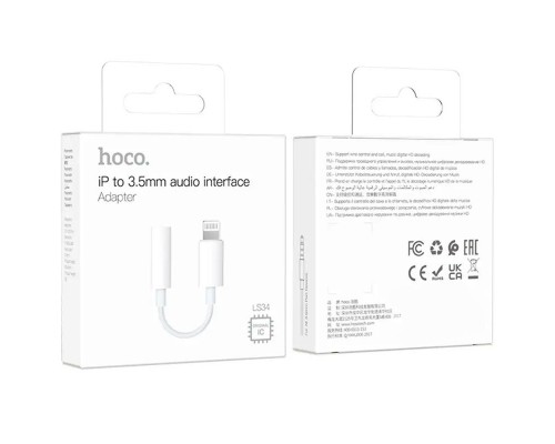 Переходник Hoco LS34 Lightning to 3.5mm AUX (00000066599_1)