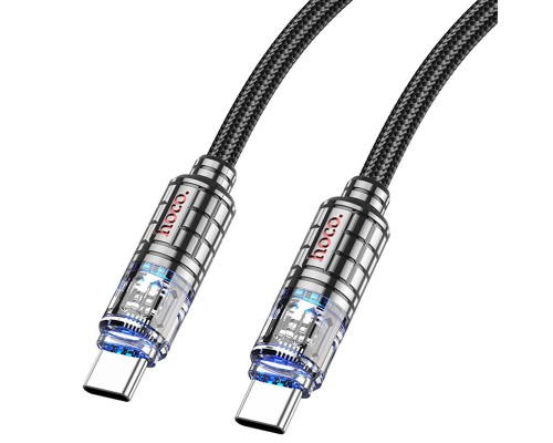 Дата кабель Hoco U122 Lantern Transparent Discovery Edition Type-C to Type-C 60W (00000066603_1)