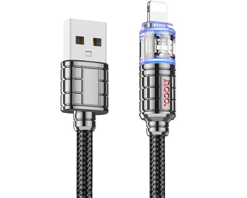 Дата кабель Hoco U122 Lantern Transparent Discovery Edition USB to Lightning (00000066604_1)