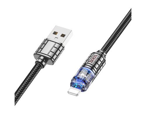 Дата кабель Hoco U122 Lantern Transparent Discovery Edition USB to Lightning (00000066604_1)