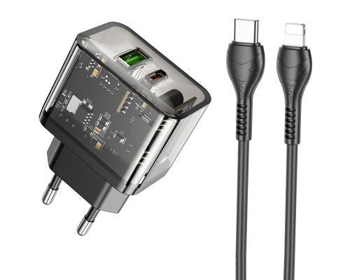 СЗУ Hoco N34 Dazzling PD20W+QC3.0 + Type-C to Lightning (00000066605_1)
