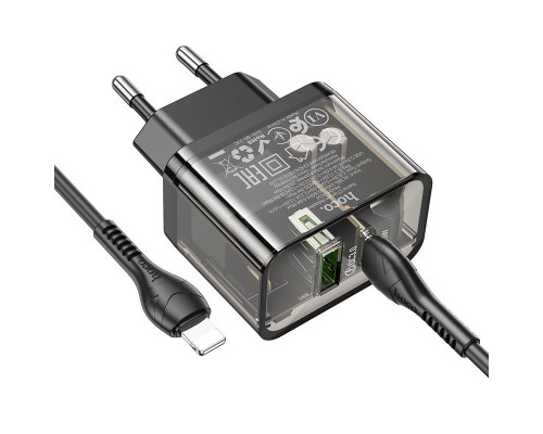 СЗУ Hoco N34 Dazzling PD20W+QC3.0 + Type-C to Lightning (00000066605_1)