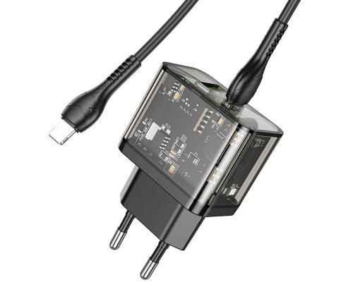 СЗУ Hoco N34 Dazzling PD20W+QC3.0 + Type-C to Lightning (00000066605_1)