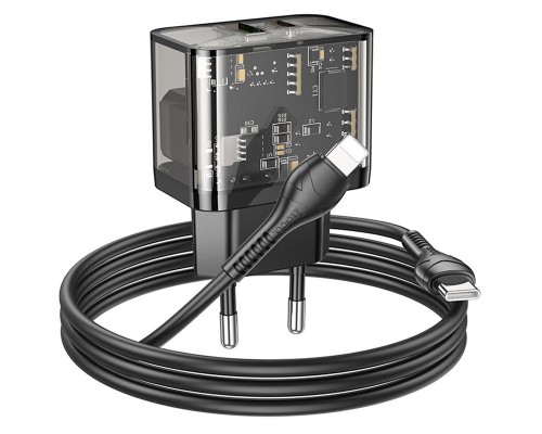СЗУ Hoco N34 Dazzling PD20W+QC3.0 + Type-C to Lightning (00000066605_1)