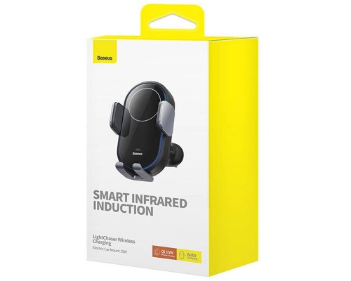Автодержатель с БЗУ Baseus LightChaser Wireless Charging Electric Car Mount 15W (C40355900121-00) (00000066003_1)