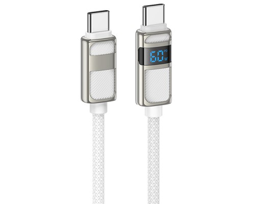 Дата кабель Hoco U137 Line with display Type-C to Type-C 60W (1.2m) (00000073872_2)