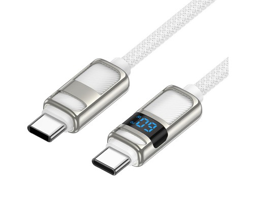 Дата кабель Hoco U137 Line with display Type-C to Type-C 60W (1.2m) (00000073872_2)