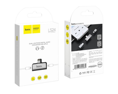 Переходник Hoco LS24 Lightning to lightning audio/lightning (00000032915_1)