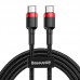 Дата кабель Baseus Cafule Type-C to Type-C Cable PD 2.0 60W (1m) (CATKLF-G) (00000031873_3)