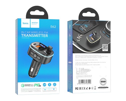 АЗУ FM модулятор HOCO E62 PD20W+QC3.0 (00000053010_1)