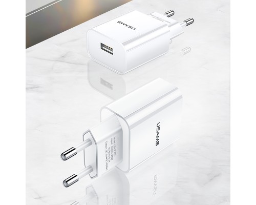 СЗУ USAMS US-CC075 T18 Single USB Travel Charger (EU) (00000034488_1)