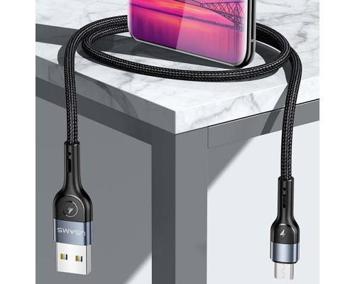 Дата кабель Usams US-SJ450 U55 Aluminum Alloy Braided USB to MicroUSB (1m) (00000062673_1)