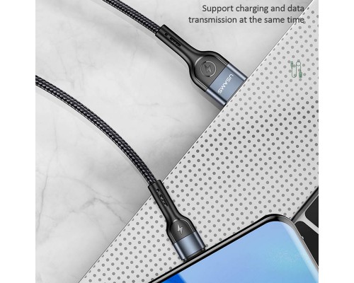 Дата кабель Usams US-SJ449 U55 Aluminum Alloy Braided USB to Type-C (1m) (00000062674_1)