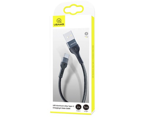 Дата кабель Usams US-SJ449 U55 Aluminum Alloy Braided USB to Type-C (1m) (00000062674_1)