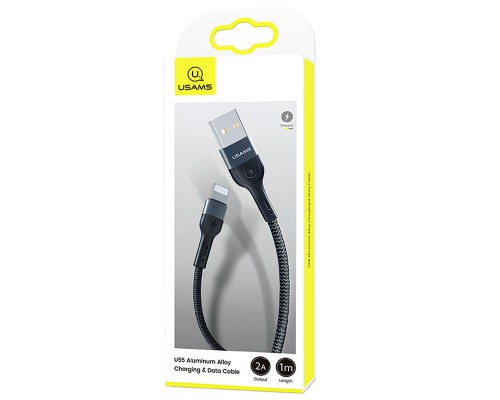 Дата кабель Usams US-SJ448 U55 Aluminum Alloy Braided USB to Lightning (1m) (00000062675_1)