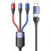 Дата кабель Usams US-SJ549 U71 USB + Type-C to Triple Head 3in1 (1.2m) (00000062676_1)