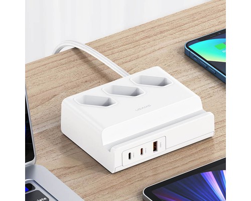 СЗУ Usams US-CC160 P1 65W Super Si Fast Charging USB Extension Socket (00000062679_1)