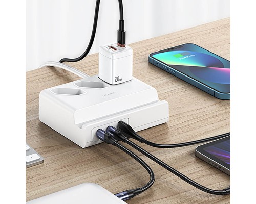 СЗУ Usams US-CC160 P1 65W Super Si Fast Charging USB Extension Socket (00000062679_1)