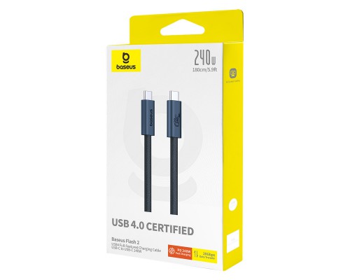 Дата кабель Baseus Flash 2 USB4 Full-Featured Type-C to Type-C 240W (1.8m) (P10311803112) (00000074775_1)