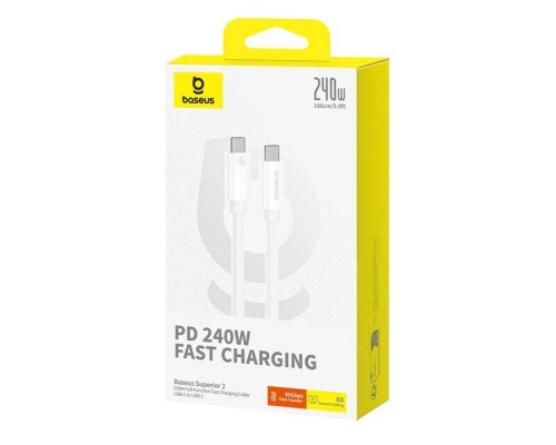 Дата кабель Baseus Superior 2 USB4 Full-Function Type-C to Type-C 240W (1.8m) (P10365200211-05) (00000074778_1)