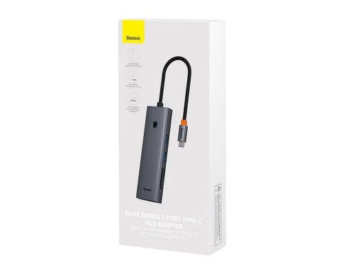 Переходник Baseus Hub UltraJoy 7-Port (Type-C to HDMI4K@60Hz+USB3.0*2+PD+SD/TF3.0+3.5mm) (B0005280) (00000074783_1)