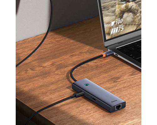 Переходник Baseus Hub UltraJoy 7-Port (Type-C to HDMI4K@60Hz+USB3.0*2+PD+SD/TF3.0+3.5mm) (B0005280) (00000074783_1)