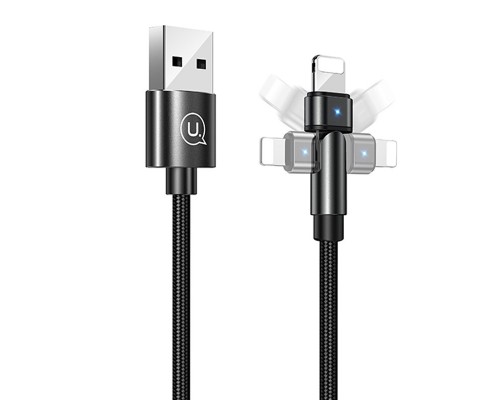 Дата кабель USAMS US-SJ476 U60 Rotatable USB to Lightning (1m) (00000042606_1)