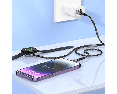 БЗУ Hoco CW54 2in1 for Apple Watch + Type-C / Lightning (00000071107_1)