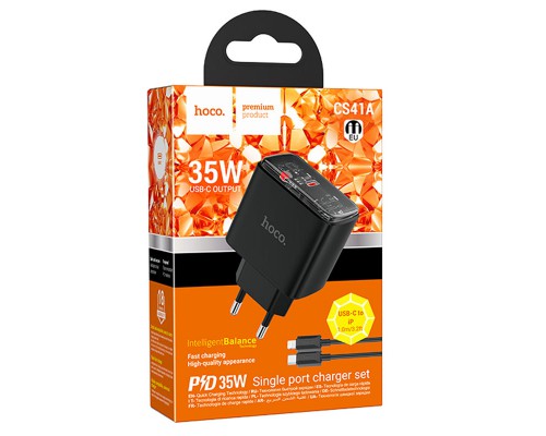 СЗУ Hoco CS41A Smart PD35W (1C) + Type-C to Lightning (00000071118_1)