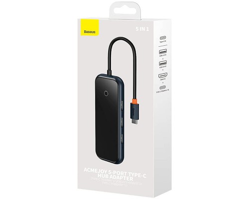 Переходник Baseus Hub AcmeJoy 5-Port Type-C (HDMI*1+USB3.0*2+USB2.0*1+Type-C PD&Data*1) (WKJZ) (00000063728_1)
