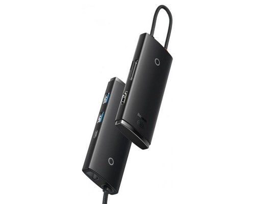 Переходник HUB Baseus Lite Series 6in1 (Type-C to HDMI + 2xUSB 3.0 + PD+SD/TF) (WKQX05) (00000063730_1)