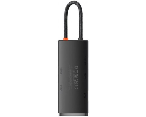 Переходник HUB Baseus Lite Series 6in1 (Type-C to HDMI + 2xUSB 3.0 + PD+SD/TF) (WKQX05) (00000063730_1)