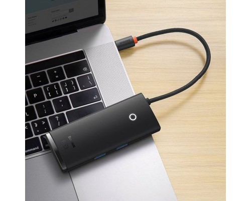 Переходник HUB Baseus Lite Series 6in1 (Type-C to HDMI + 2xUSB 3.0 + PD+SD/TF) (WKQX05) (00000063730_1)