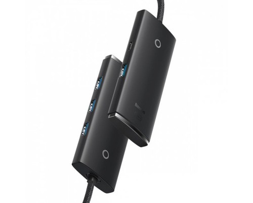 Переходник HUB Baseus Lite Series 4in1 (USB-A to 4xUSB 3.0) 1m (WKQX03) (00000063731_1)