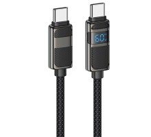 Дата кабель Hoco U137 Line with display Type-C to Type-C 60W (1.2m) (00000073872_1)