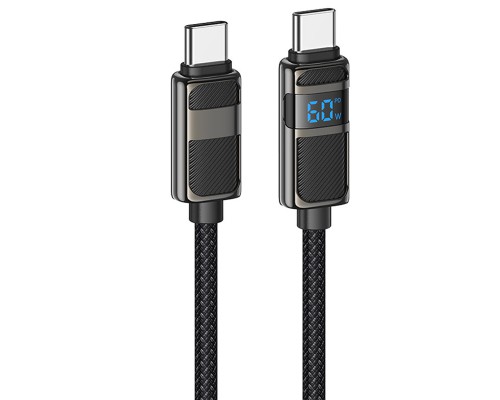 Дата кабель Hoco U137 Line with display Type-C to Type-C 60W (1.2m) (00000073872_1)