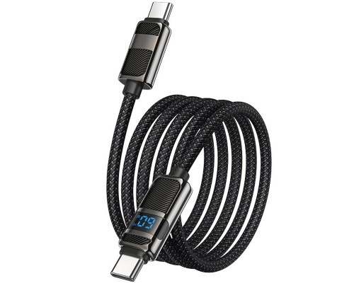 Дата кабель Hoco U137 Line with display Type-C to Type-C 60W (1.2m) (00000073872_1)