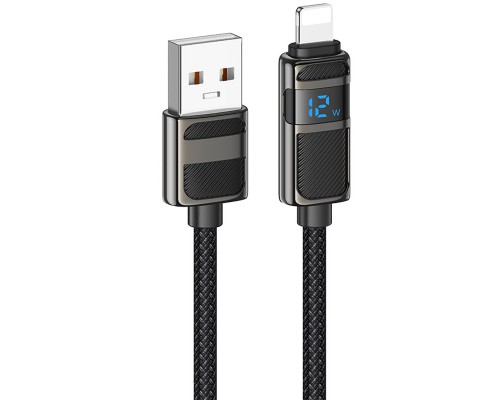 Дата кабель Hoco U137 Line with display USB to Lightning 2.4A/12W (1.2m) (00000073873_1)
