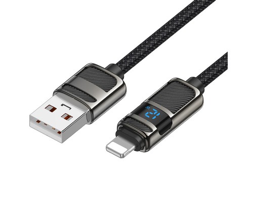 Дата кабель Hoco U137 Line with display USB to Lightning 2.4A/12W (1.2m) (00000073873_1)