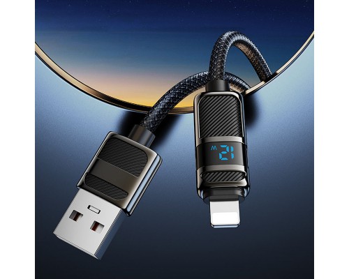 Дата кабель Hoco U137 Line with display USB to Lightning 2.4A/12W (1.2m) (00000073873_1)