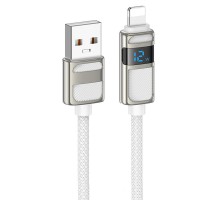 Дата кабель Hoco U137 Line with display USB to Lightning 2.4A/12W (1.2m) (00000073873_2)