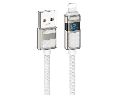 Дата кабель Hoco U137 Line with display USB to Lightning 2.4A/12W (1.2m) (00000073873_2)