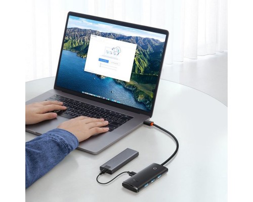 Переходник HUB Baseus Lite Series 4in1 (Type-C to 4xUSB 3.0) 1m (WKQX03) (00000063733_1)