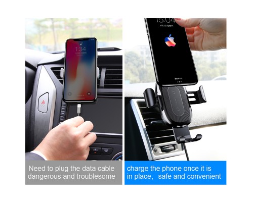 Автодержатель с БЗУ Baseus Gravity Wireless Air Vent (00000023415_1)