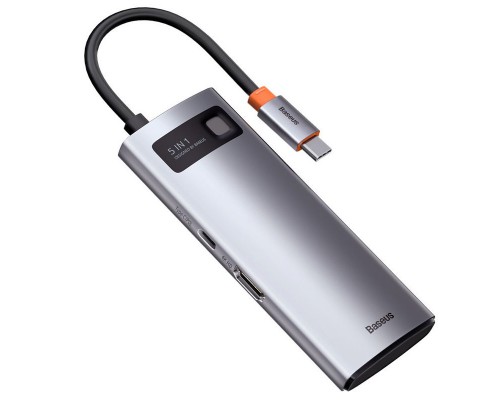 Переходник HUB Baseus Metal Gleam Series 5-in-1 Type-C (CAHUB-CX) (00000062777_1)