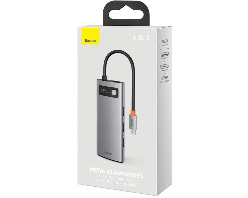Переходник HUB Baseus Metal Gleam Series 5-in-1 Type-C (CAHUB-CX) (00000062777_1)