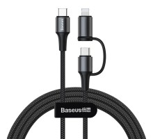 Дата кабель Baseus Twins 2in1 cable Type-C to Type-C 60W (20V/3A) + Lightning 18W (9V/2A) (1m) (00000049182_1)