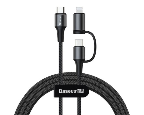 Дата кабель Baseus Twins 2in1 cable Type-C to Type-C 60W (20V/3A) + Lightning 18W (9V/2A) (1m) (00000049182_1)