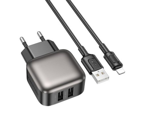 СЗУ Borofone BAS51A Absolute (2USB-A) + Lightning (00000073971_1)